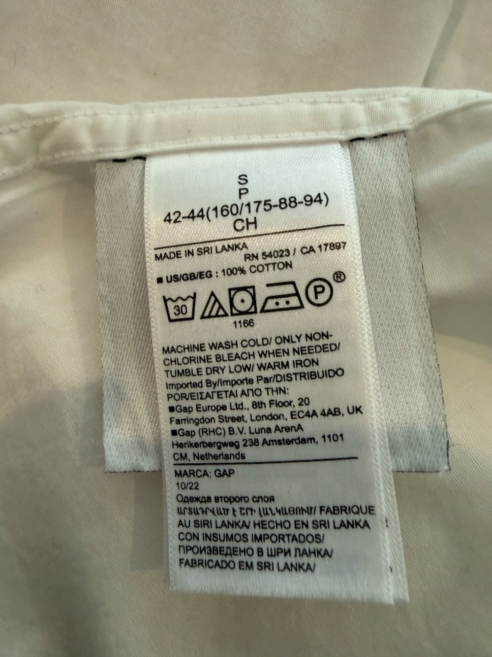 Gap Perfect Shirt 80s Superfine Poplin White Size S NWT - Picture 4 of 5